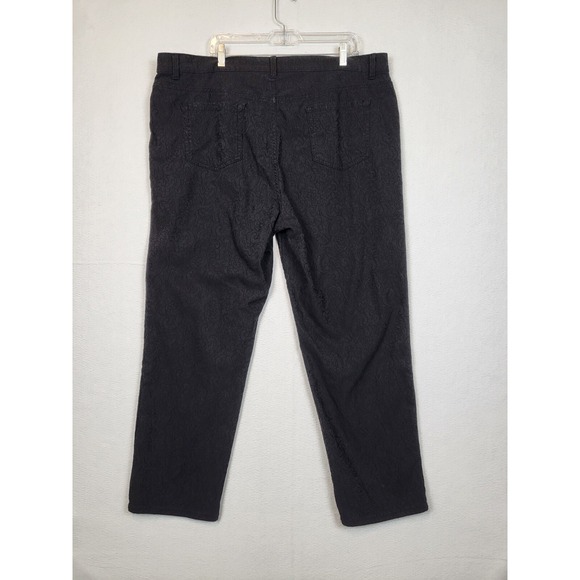 Gloria Vanderbilt Womens‎ Plus Size Amanda Ankle Pants Paisley Black Size 22W - Picture 3 of 7